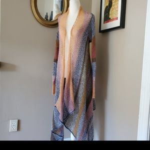 Knitted & Knotted Italian Yarn High Low Hem Cardigan Duster
